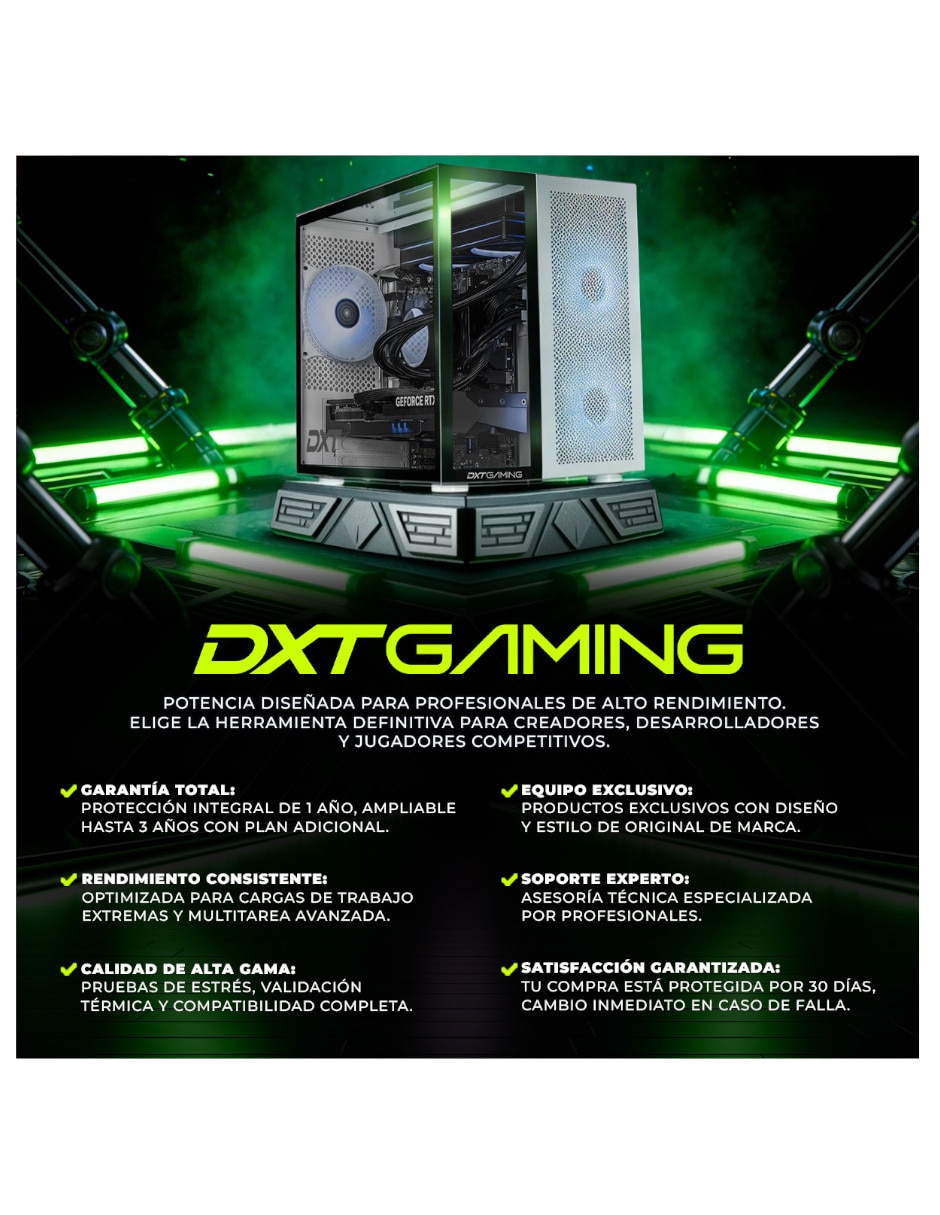 Computadora gamer dxt gaming dxtu516gb55060mt7 23.8 pulgadas Full HD Intel core ultra 5 nvidia geforce rtx 5060 16 GB RAM 1 TB SSD