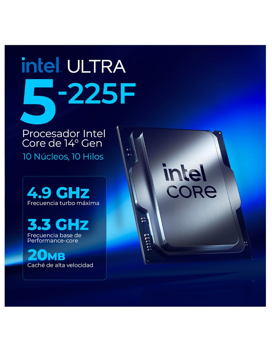 Computadora gamer dxt gaming dxtu516gb55060mt7 23.8 pulgadas Full HD Intel core ultra 5 nvidia geforce rtx 5060 16 GB RAM 1 TB SSD