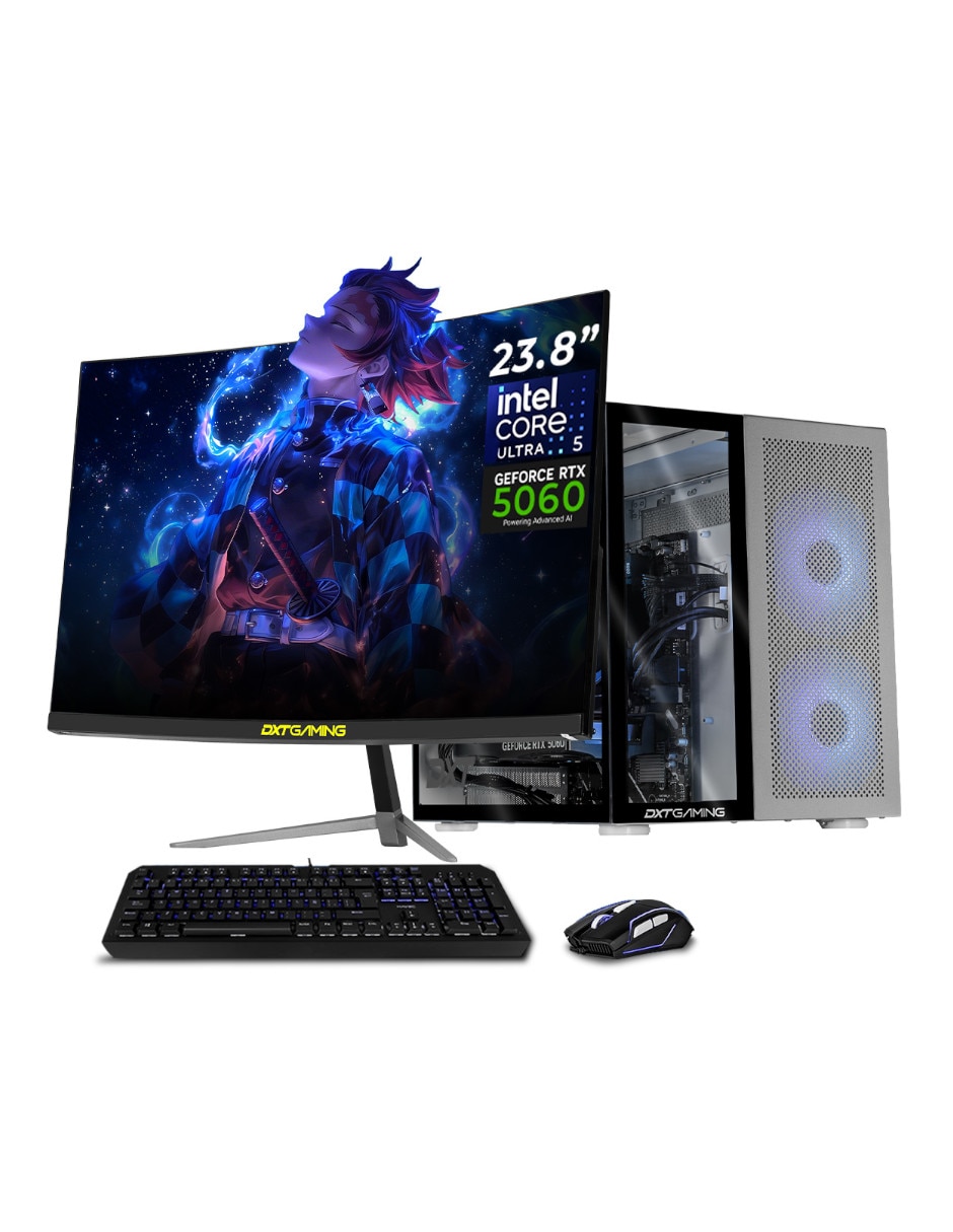 Computadora gamer dxt gaming dxtu516gb55060mt7 23.8 pulgadas Full HD Intel core ultra 5 nvidia geforce rtx 5060 16 GB RAM 1 TB SSD