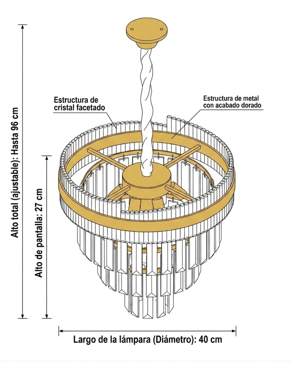Lámpara colgante Cityluz led Candilleed