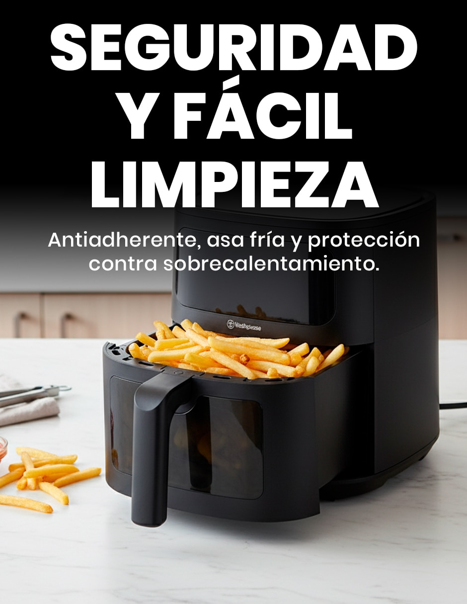 Freidora de aire con compartimento único westinghouse 5.5 l wkafid501