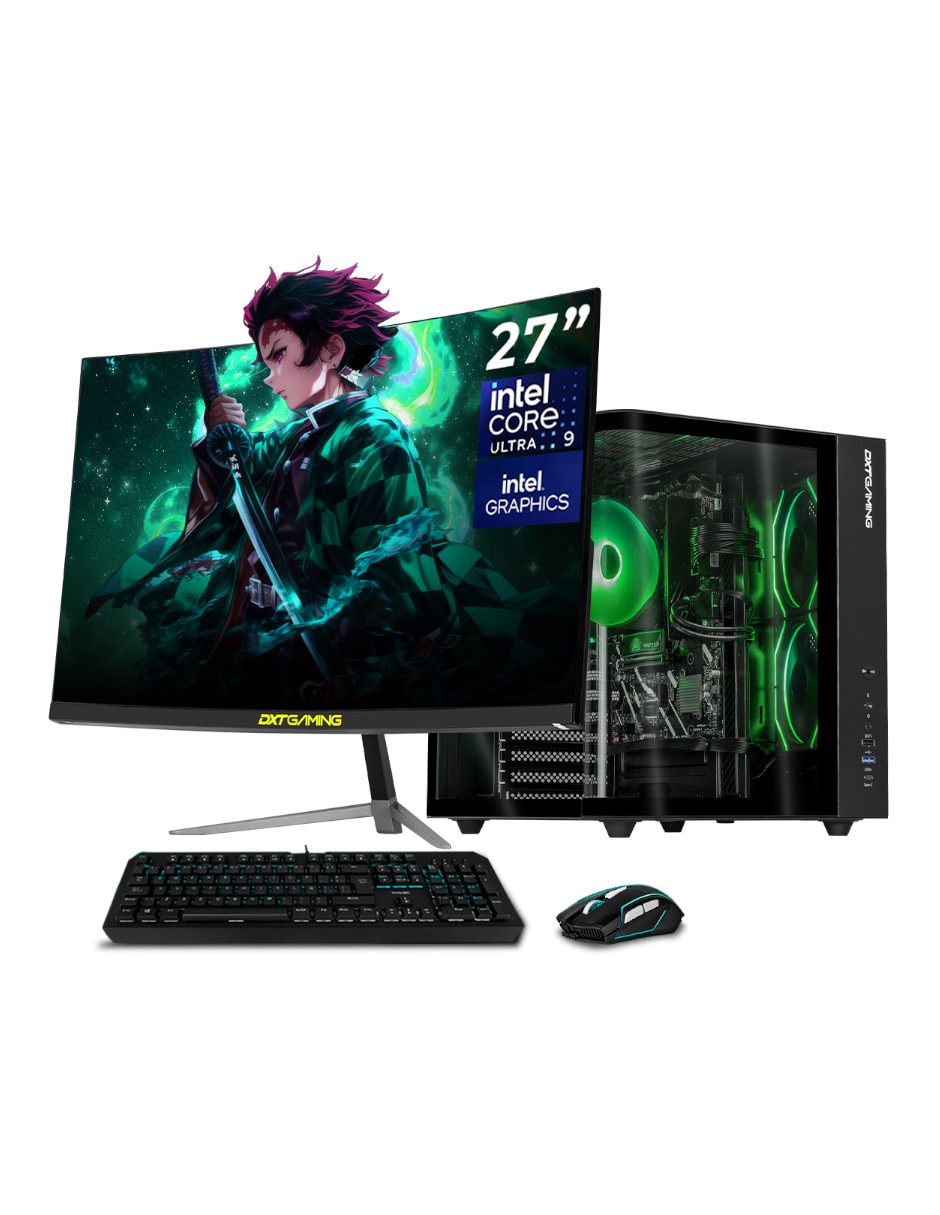 Computadora gamer dxt gaming dxtu916gb5xemtpb 27 pulgadas Full HD Intel core ultra 9 integradas 16 GB RAM 1 TB SSD