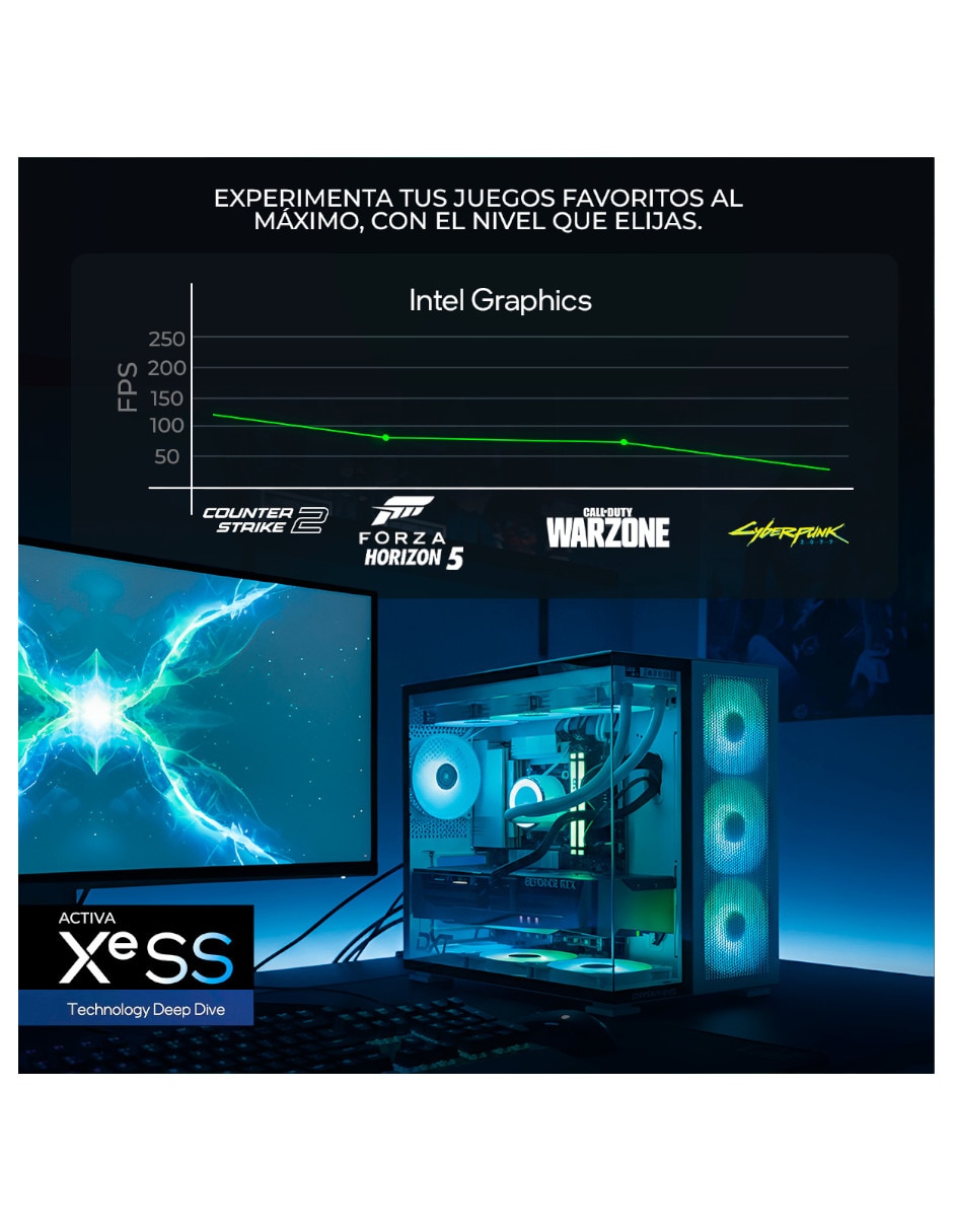 Computadora gamer dxt gaming dxtu916gb5xemtpb 27 pulgadas Full HD Intel core ultra 9 integradas 16 GB RAM 1 TB SSD