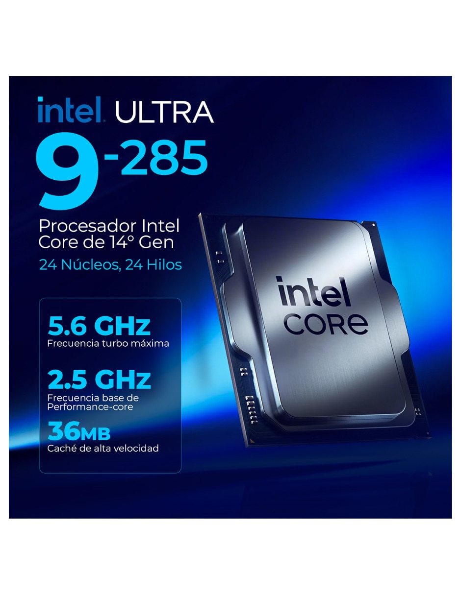 Computadora gamer dxt gaming dxtu916gb5xemtpb 27 pulgadas Full HD Intel core ultra 9 integradas 16 GB RAM 1 TB SSD