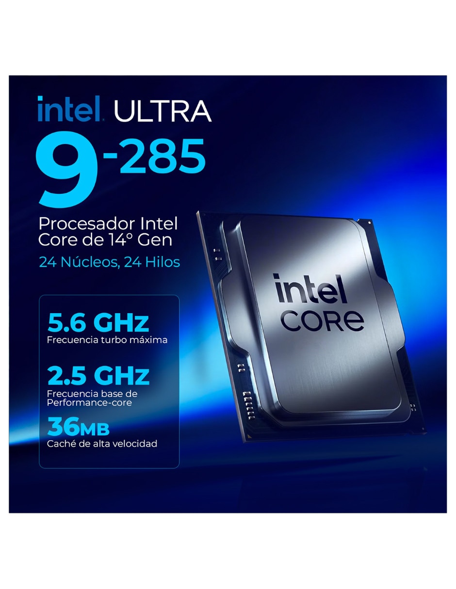 Computadora gamer dxt gaming dxtu916gb5xemtpw 27 pulgadas Full HD Intel core ultra 9 integradas 16 GB RAM 1 TB SSD