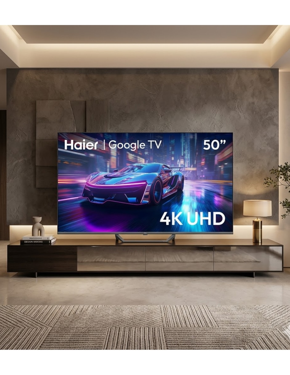 Pantalla smart tv haier qled de 4k/uhd h50s80fux con google tv con