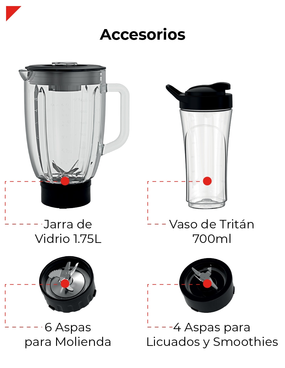 Licuadora bogner bsb04paq 8 velocidades