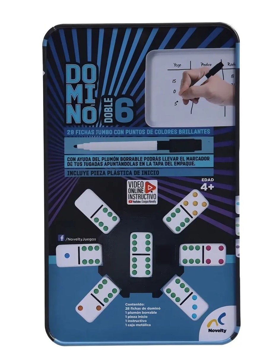 Juego mesa dominó doble 6 jumbo novelty juegos de mesa