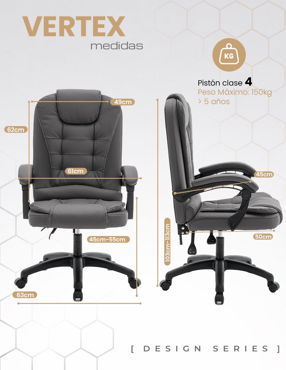 Silla de escritorio pu ejecutiva ABS