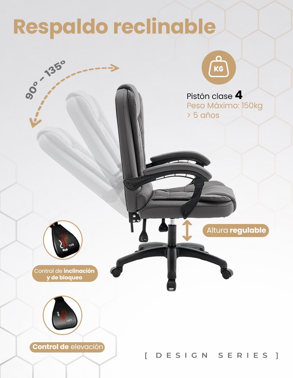 Silla de escritorio pu ejecutiva ABS