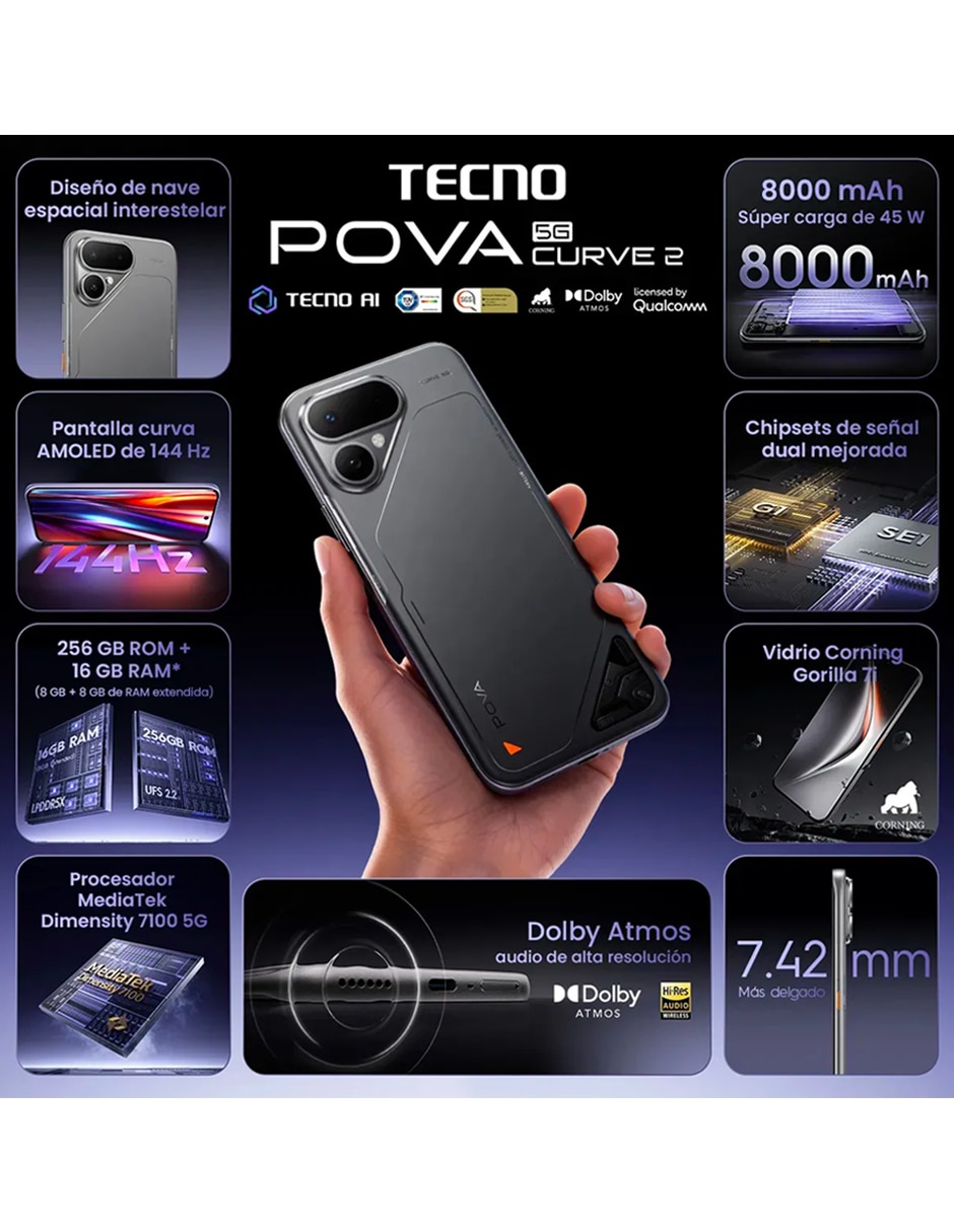 TECNO Pova Curve 2 5G AMOLED 6.78 pulgadas Desbloqueado