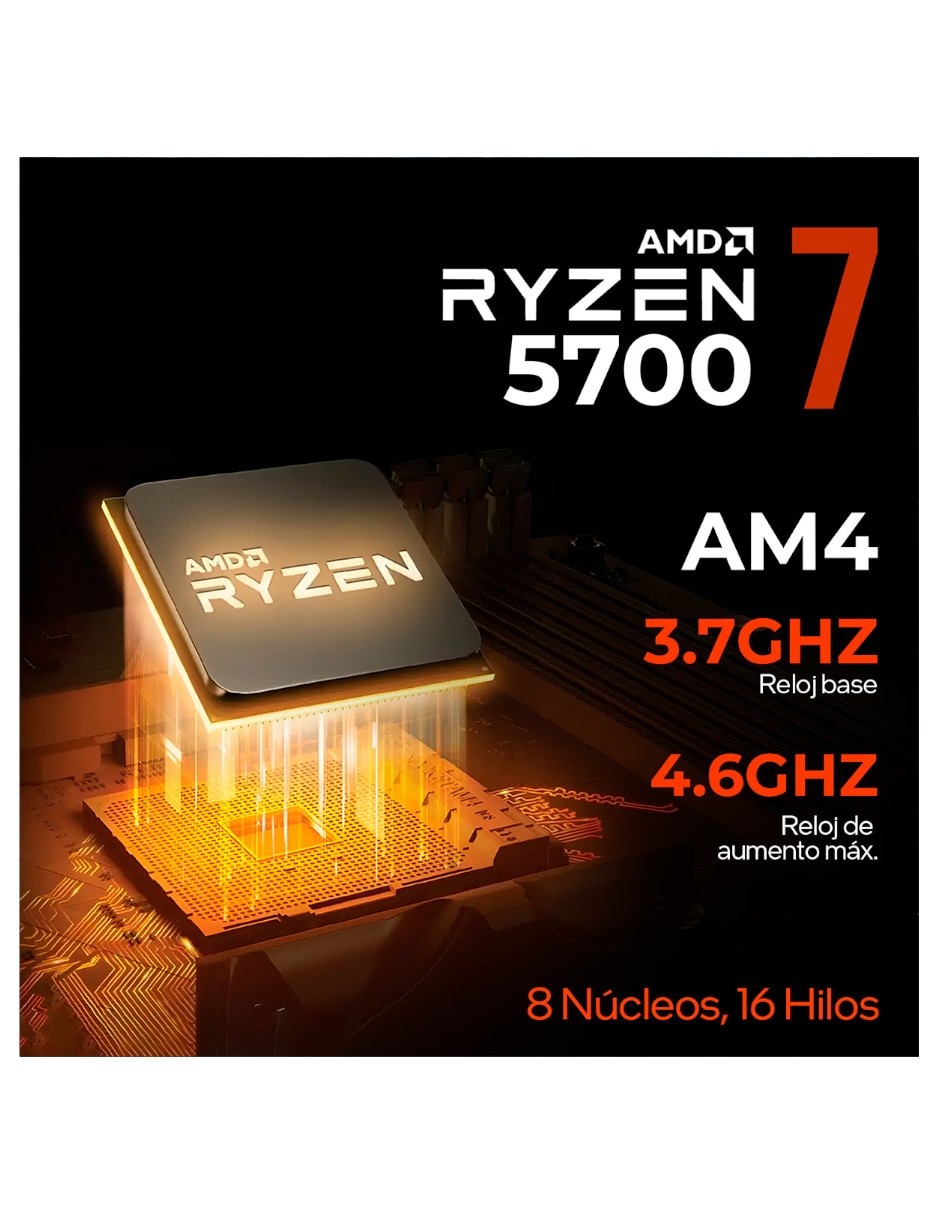 Computadora gamer xtpcr716gb5060he amd ryzen 7 nvidia geforce rtx 5060 16 GB RAM 1 TB SSD 8
