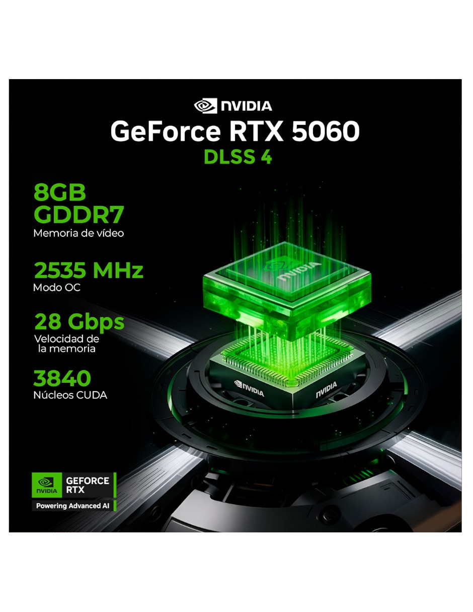Computadora gamer xtreme pc gaming xtpcr716gb5060cv2 amd ryzen 7 nvidia geforce rtx 5060 16 GB RAM 1 TB SSD