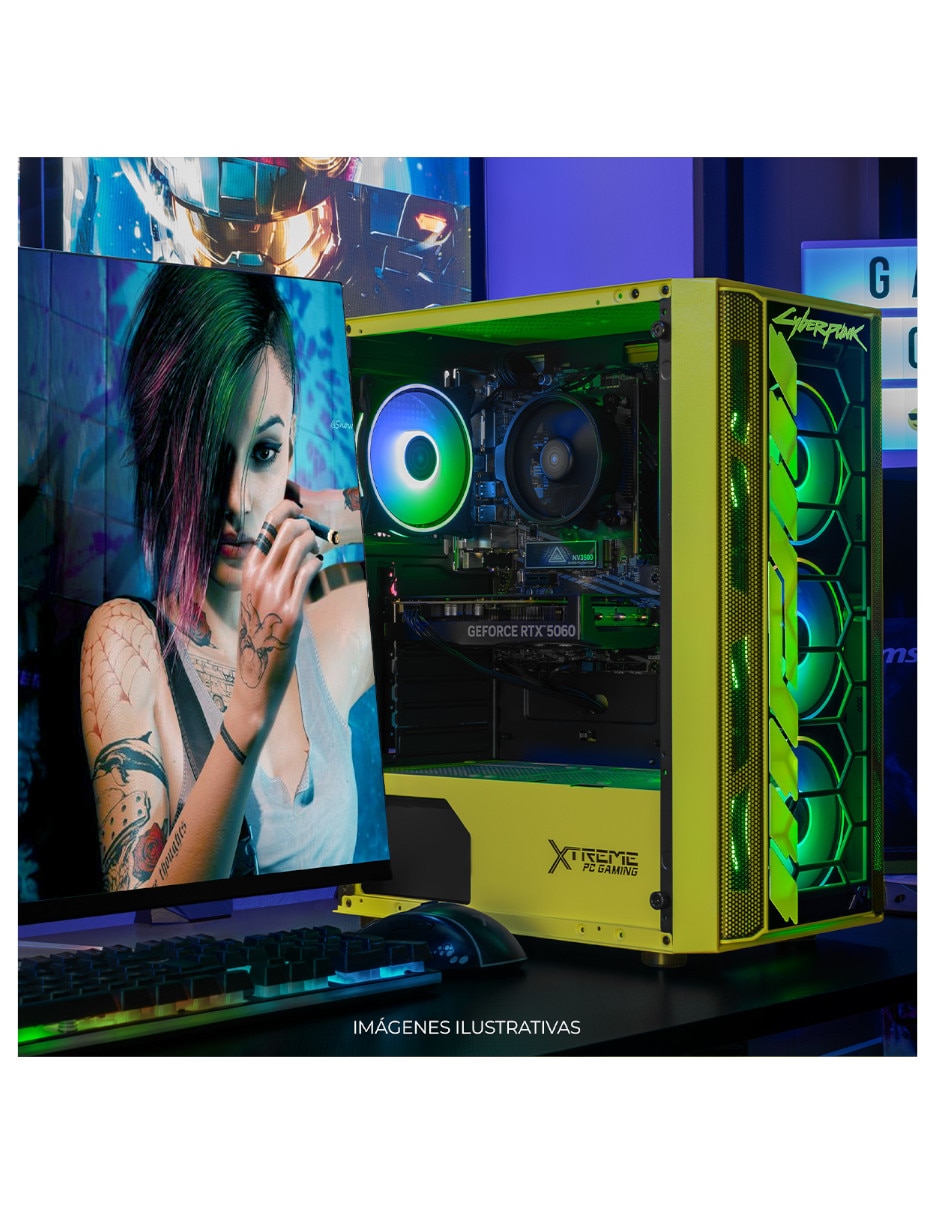 Computadora gamer xtreme pc gaming xtpcr716gb5060cv2 amd ryzen 7 nvidia geforce rtx 5060 16 GB RAM 1 TB SSD