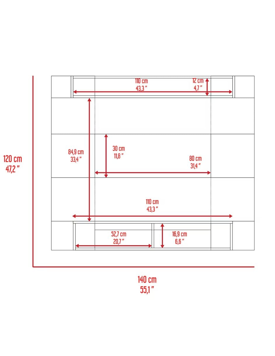 Mueble flotante para tvpanel de tv excelsior de mdp