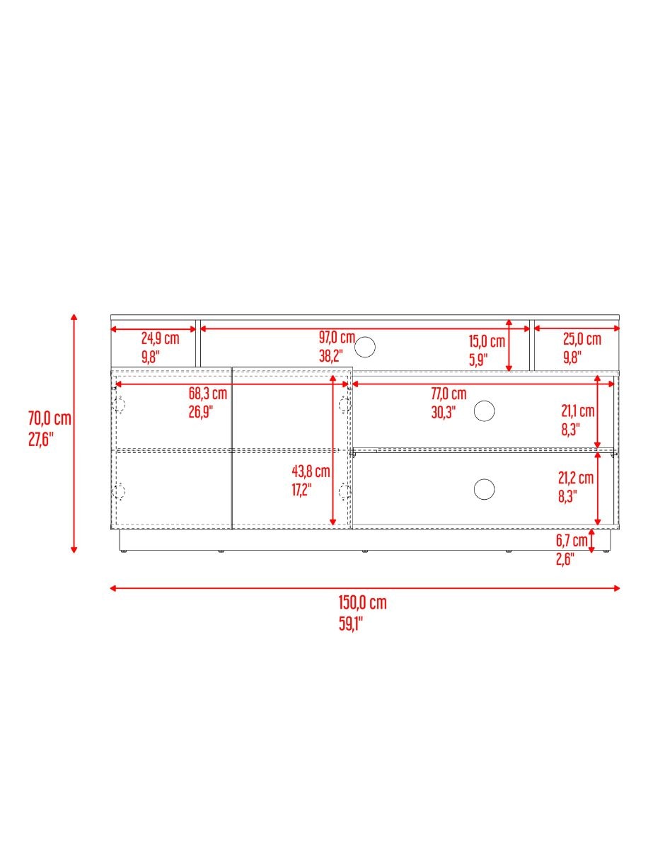 Mueble de tv armable excelsior de mdp