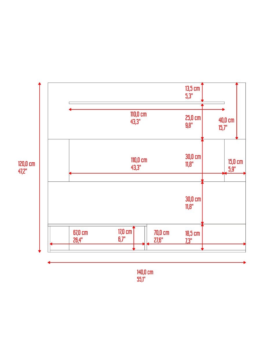 Mueble flotante para tvpanel de tv excelsior de mdp