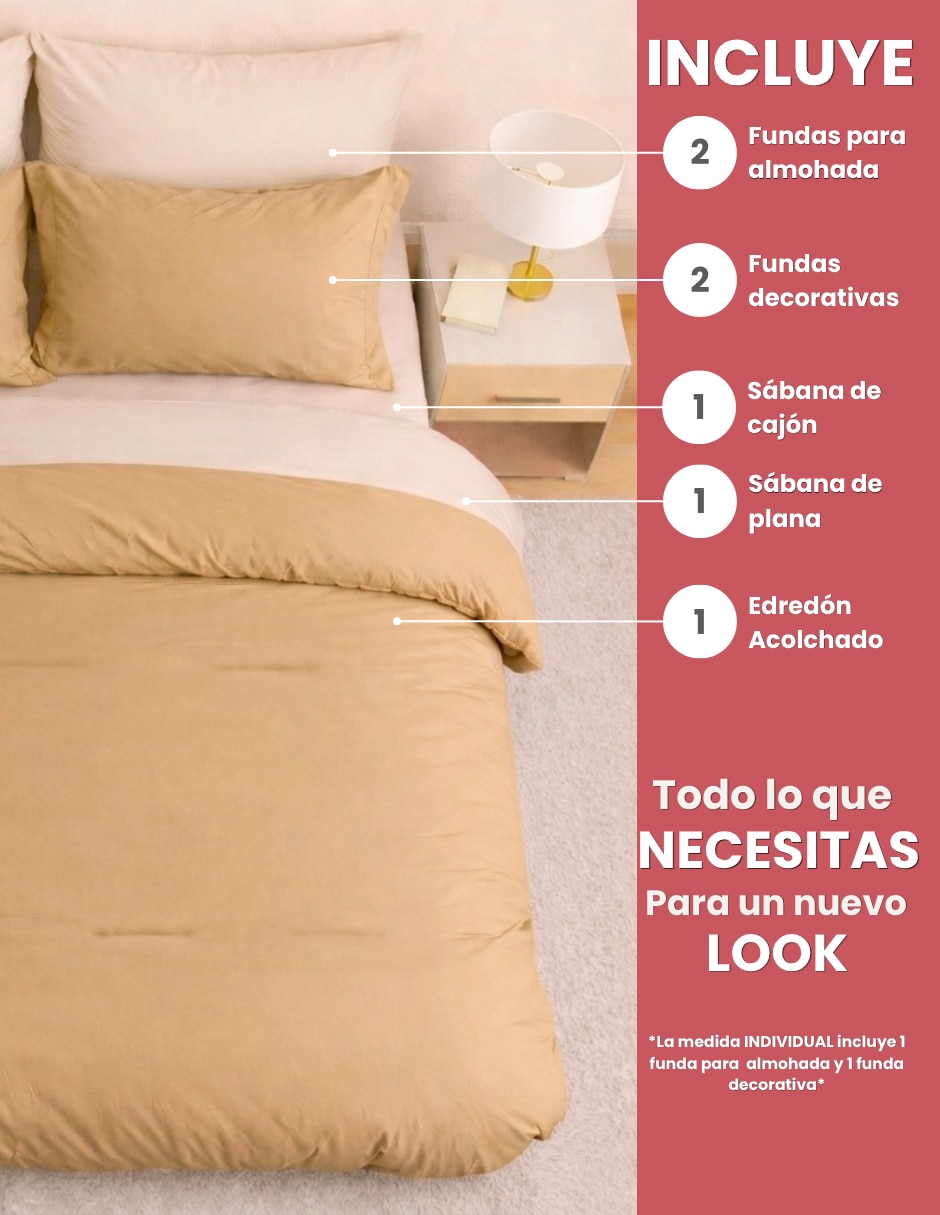 Set edredón essential con juego de sábanas 4