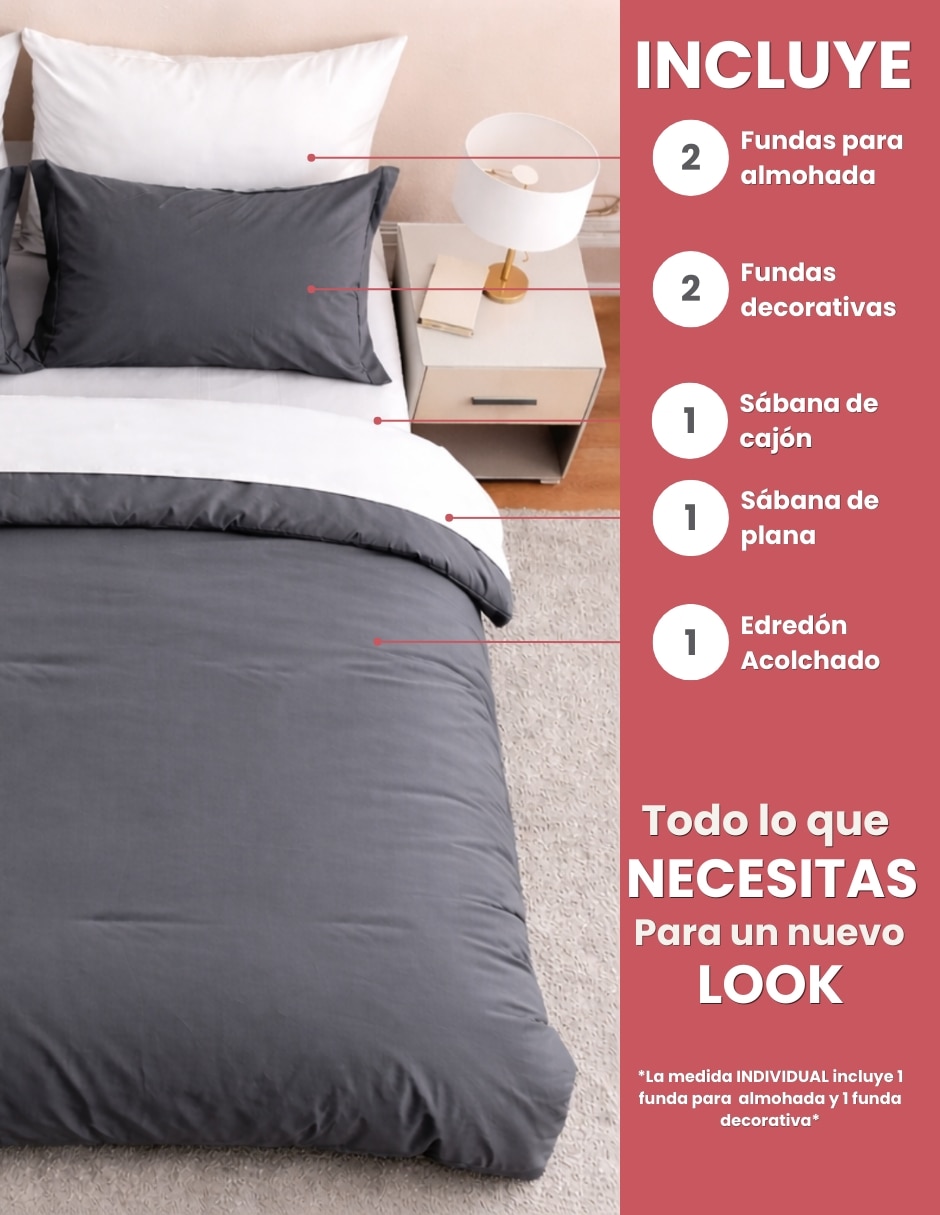 Set edredón alvana essential con juego de sábanas