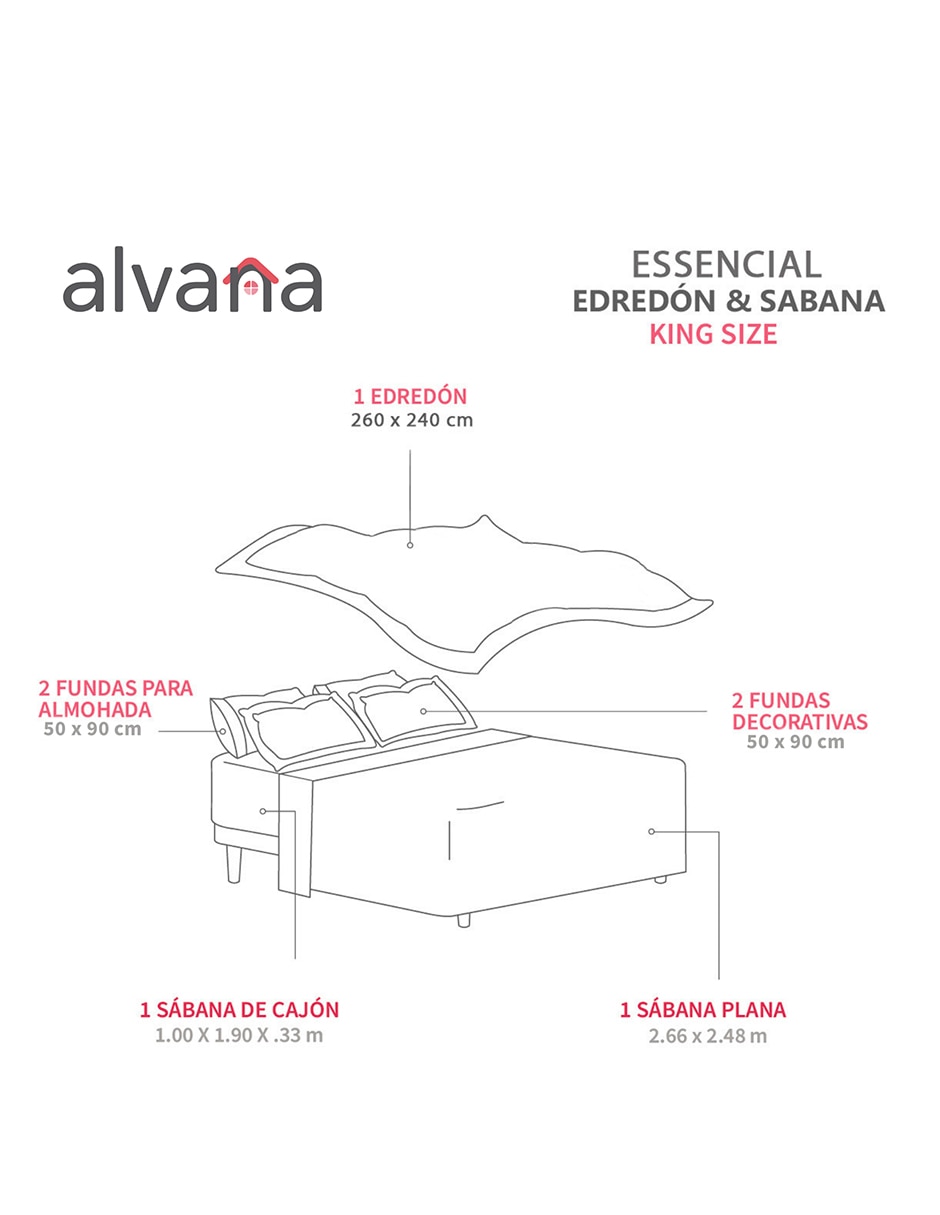 Set edredón alvana essential con juego de sábanas