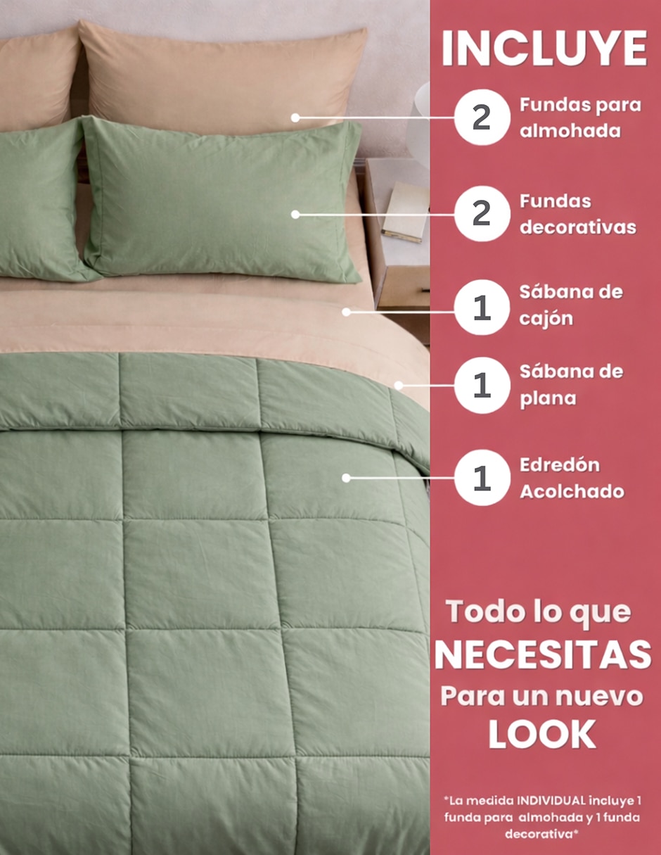 Set edredón confort con juego de sábanas 3
