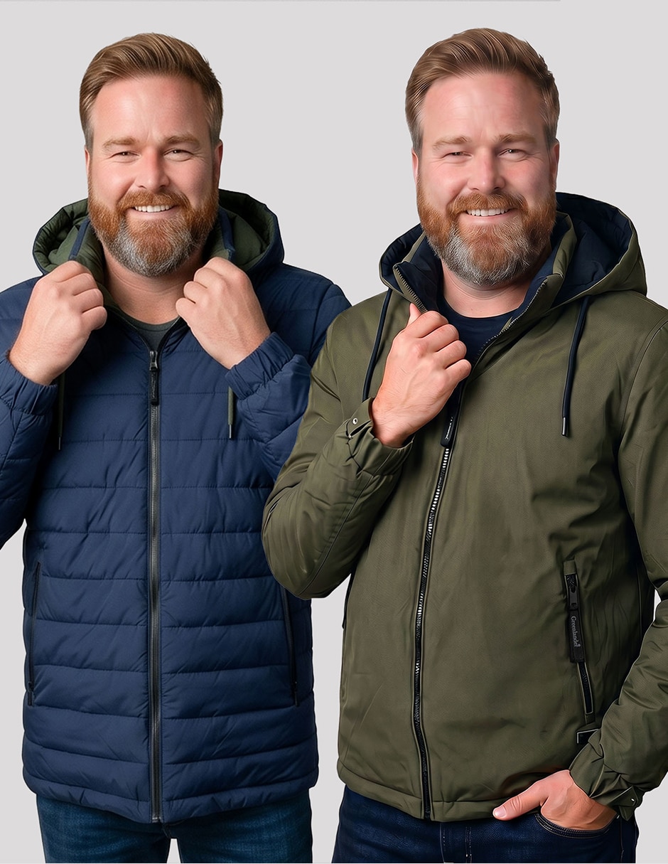 Chamarra casual greenlander reversiblereversible para hombre