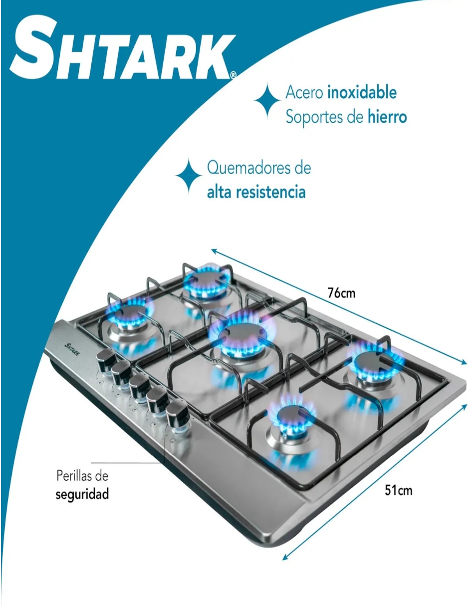 Parrilla shtark shtpg5ai de acero inoxidable