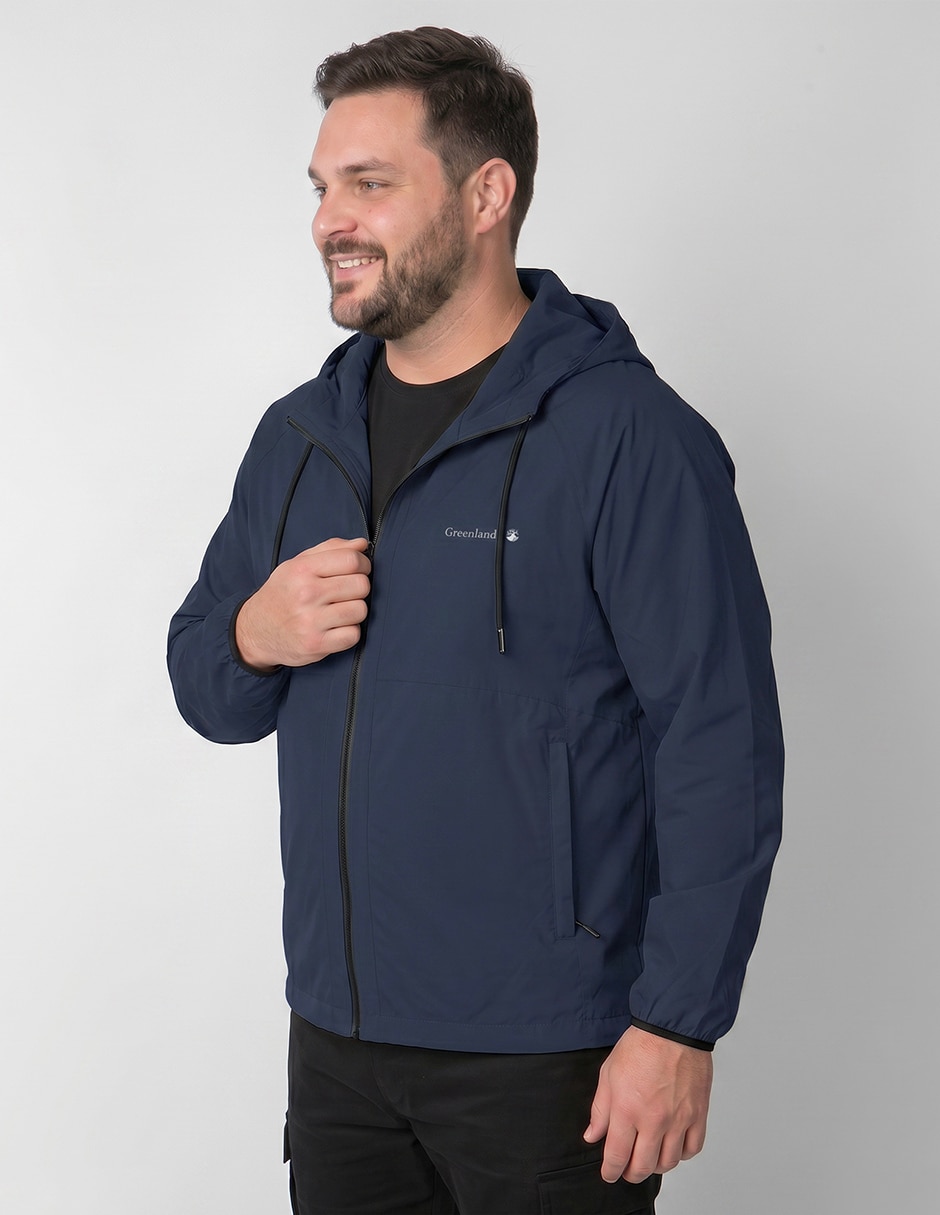 Chamarra casual Softshell impermeable capucha y bolsa para hombre 2