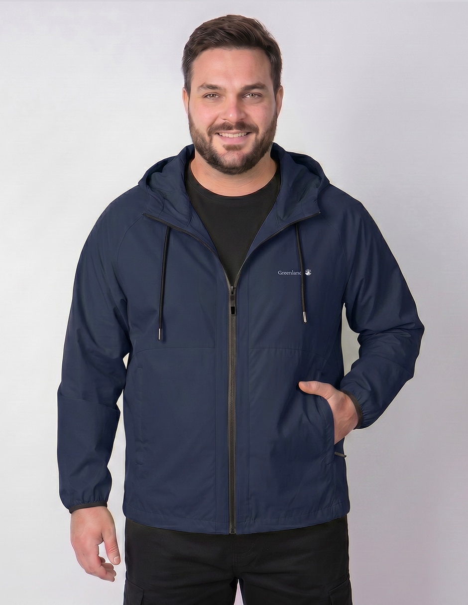 Chamarra casual resistente al agua capucha y bolsa para hombre Chamarra casual resistente al agua capucha y bolsa para hombre