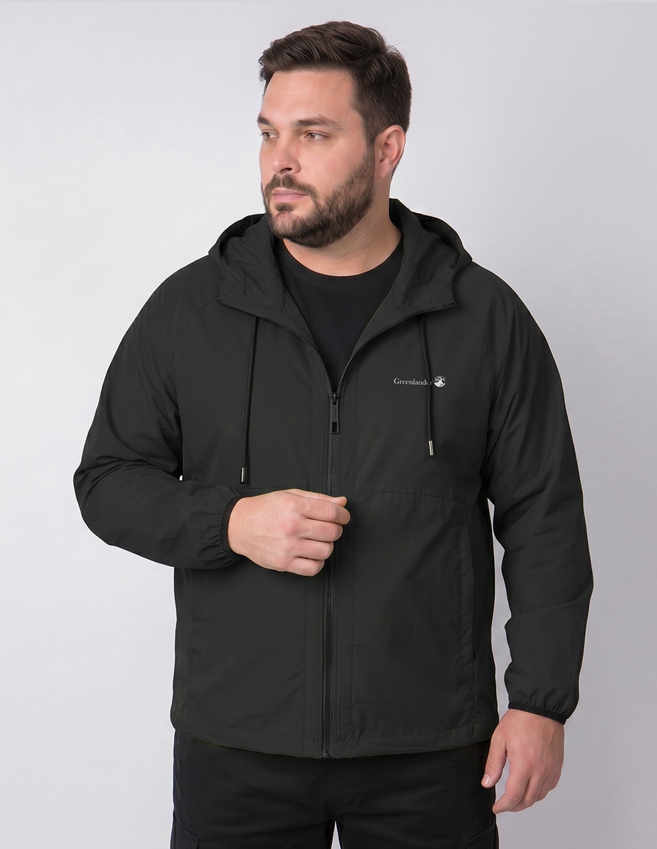 Chamarra casual greenlander resistente al agua capucha y bolsa para hombre