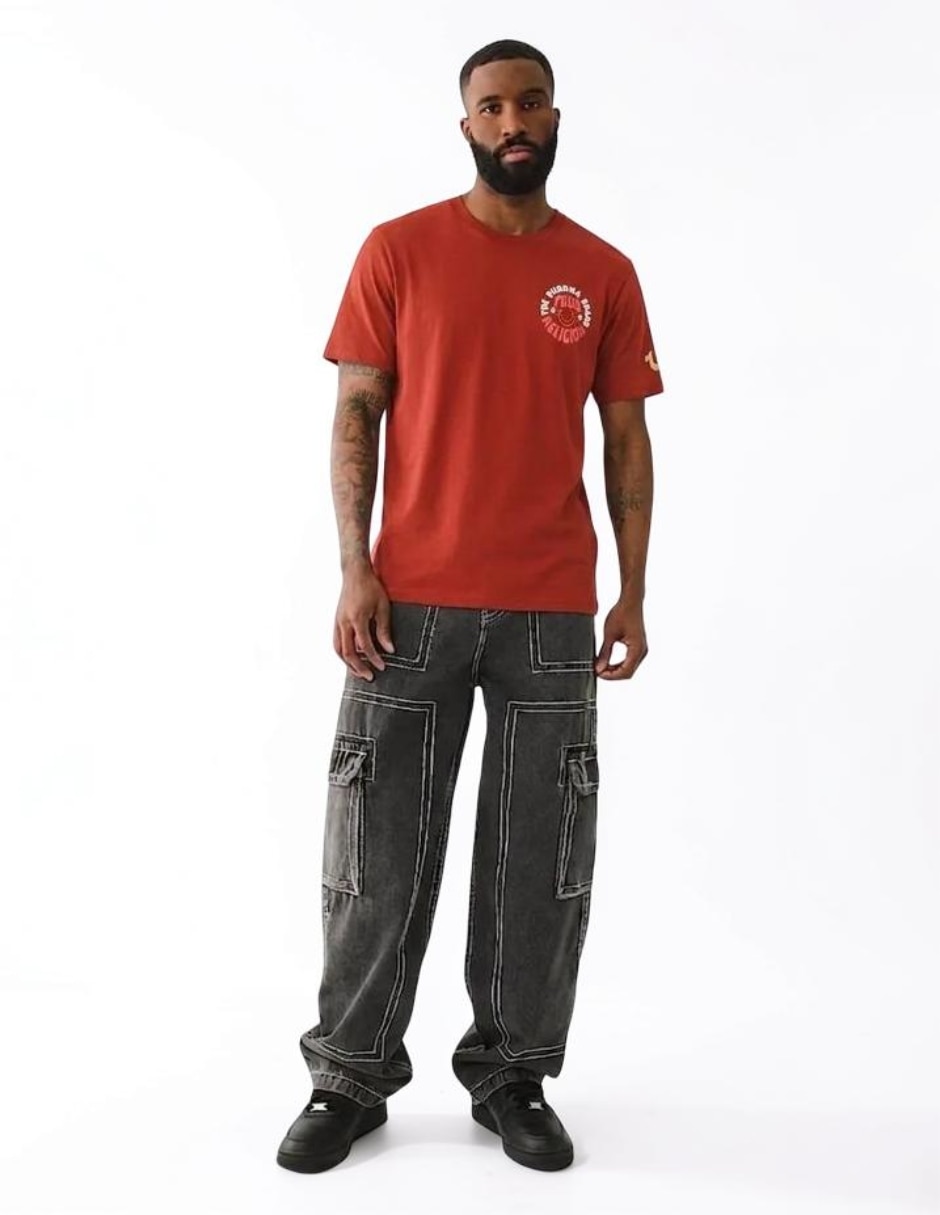Playera true religion bubble warp cuello redondo para hombre