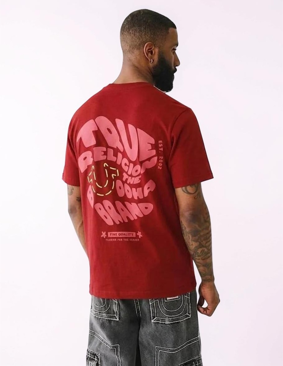 Playera true religion bubble warp cuello redondo para hombre