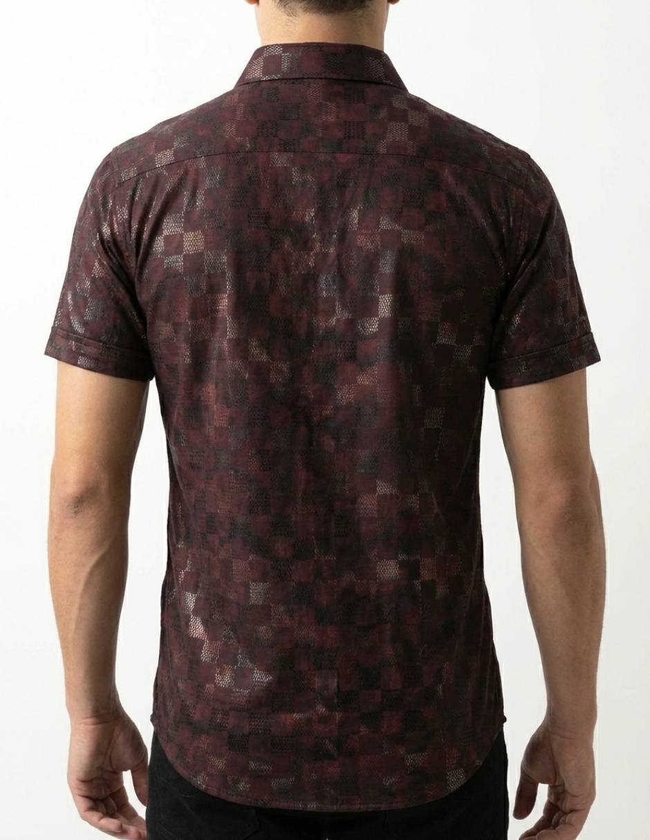 Camisa casual pavini manga corta para hombre