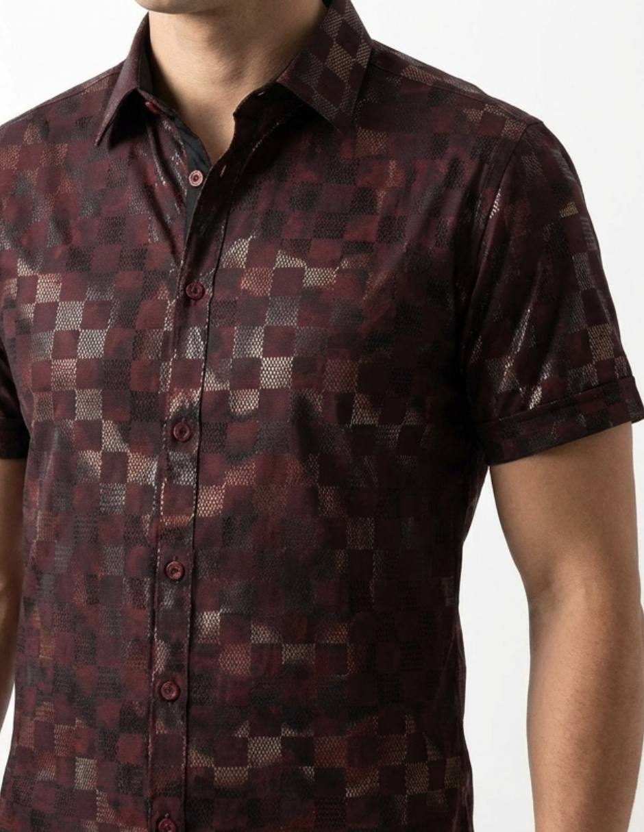 Camisa casual pavini manga corta para hombre