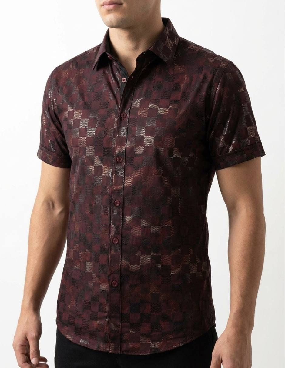 Camisa casual pavini manga corta para hombre
