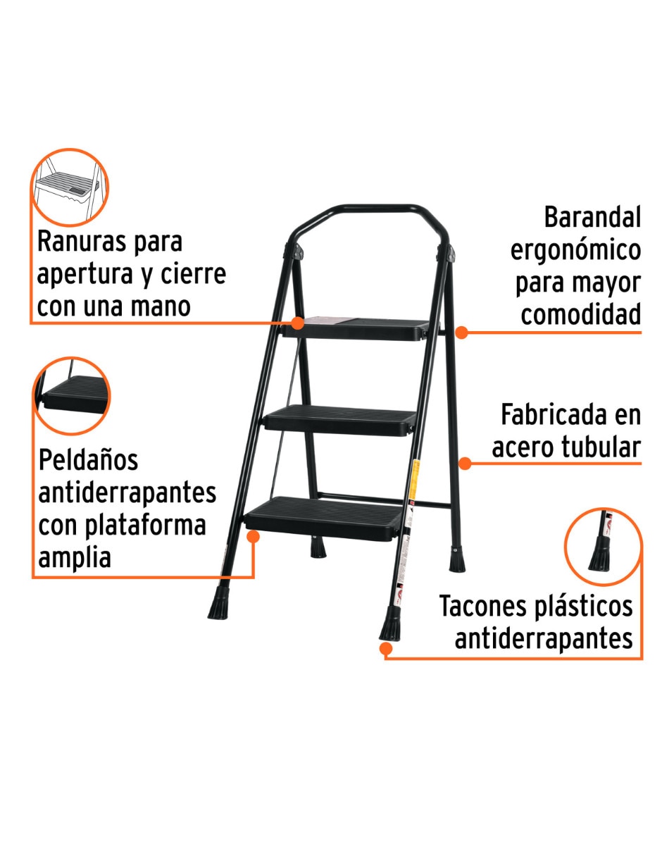 Escalera de tijera truper de acero