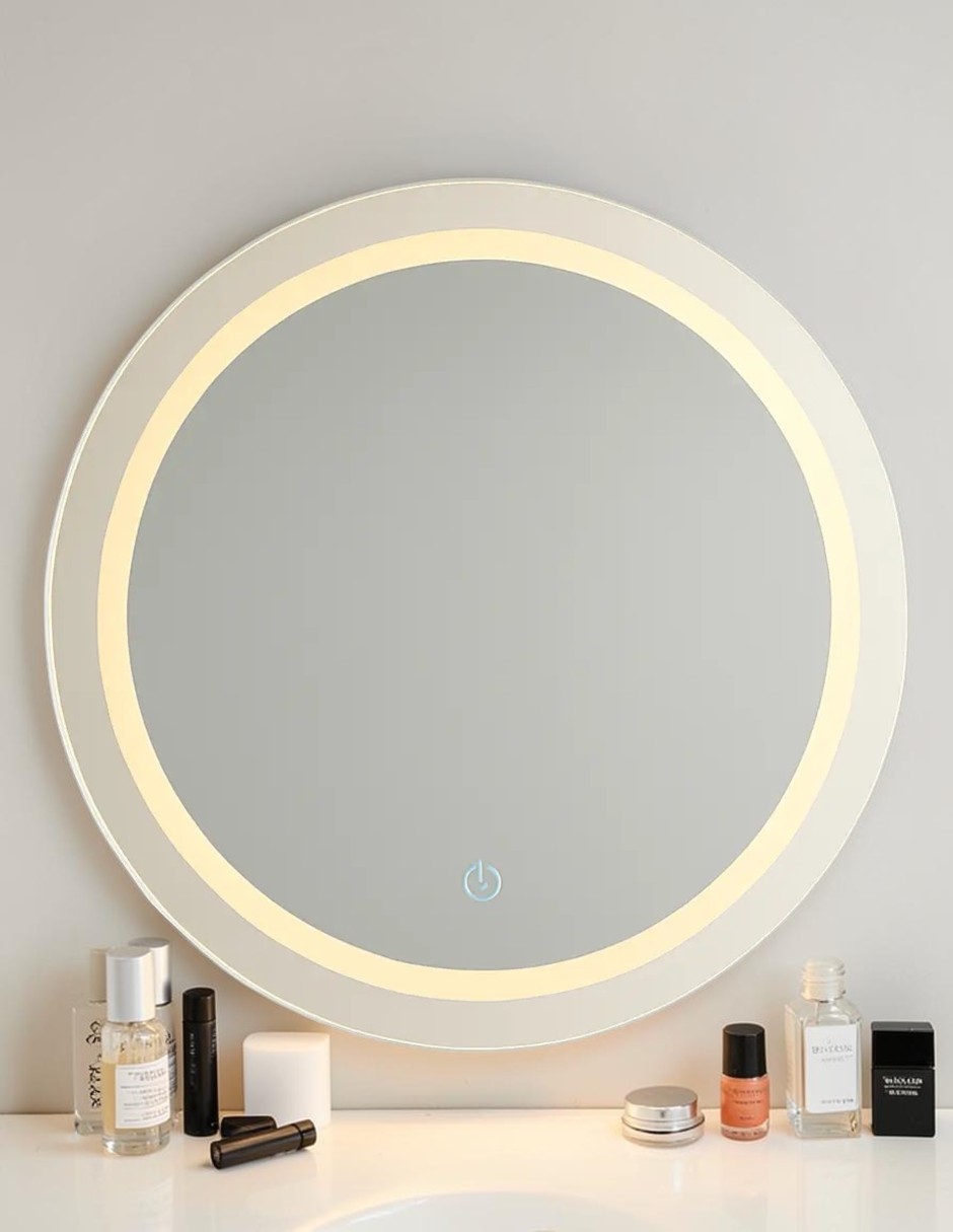 Espejo con luz rivalink circular un tono