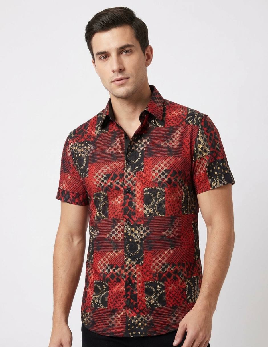 Camisa casual manga corta para hombre 1