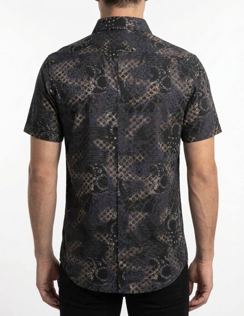 Camisa casual pavini manga corta para hombre