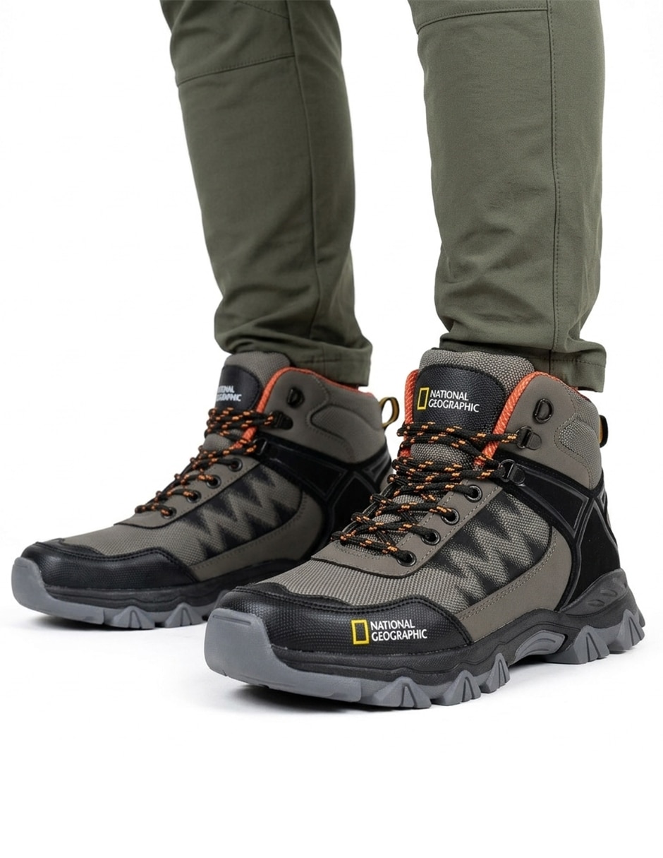 Botín Kuali Shoes senderismo de piel sintética para hombre