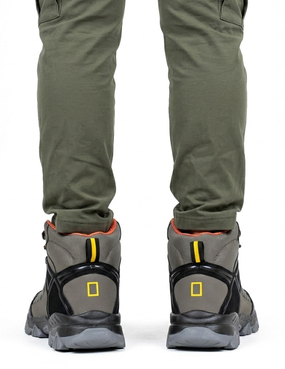 Botín Kuali Shoes senderismo de piel sintética para hombre