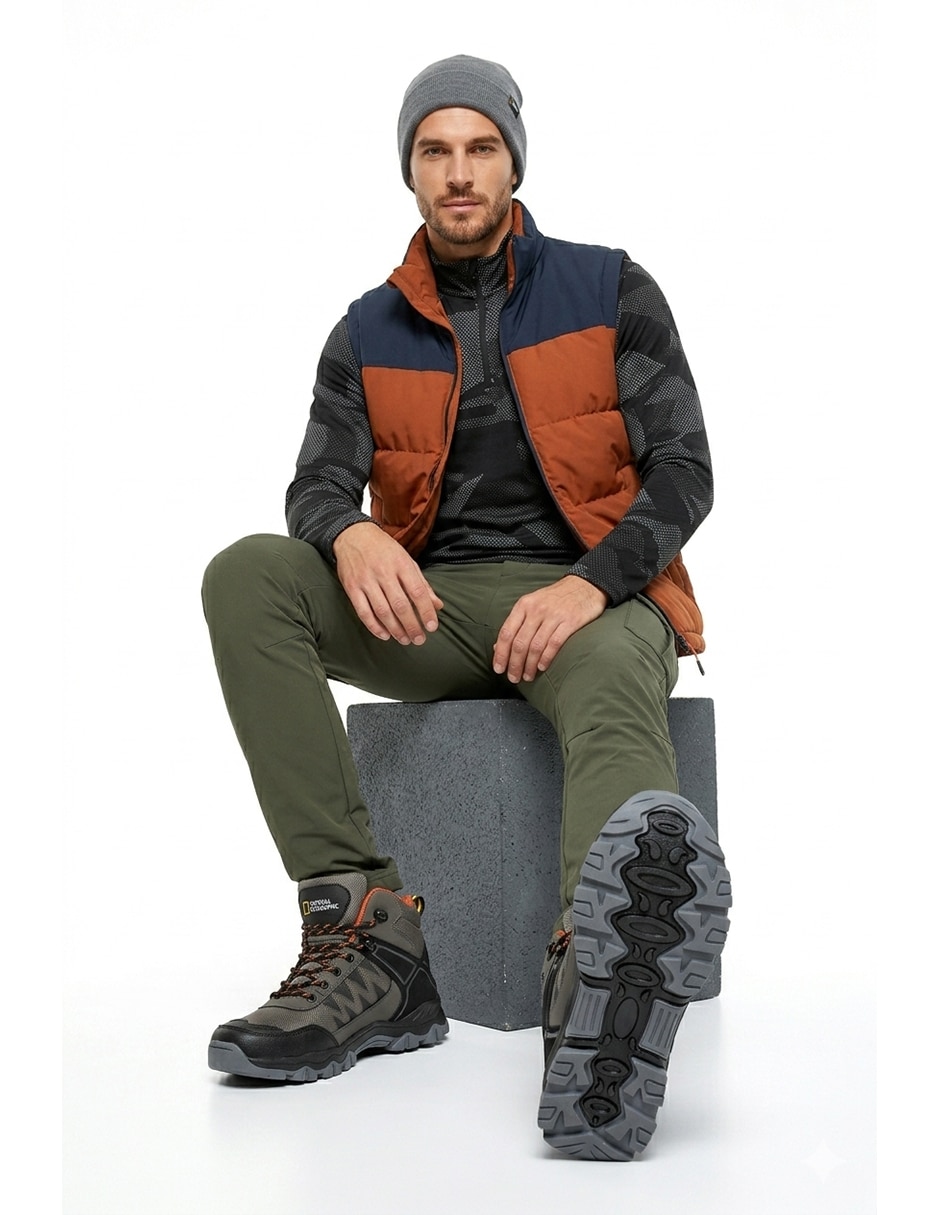 Botín Kuali Shoes senderismo de piel sintética para hombre