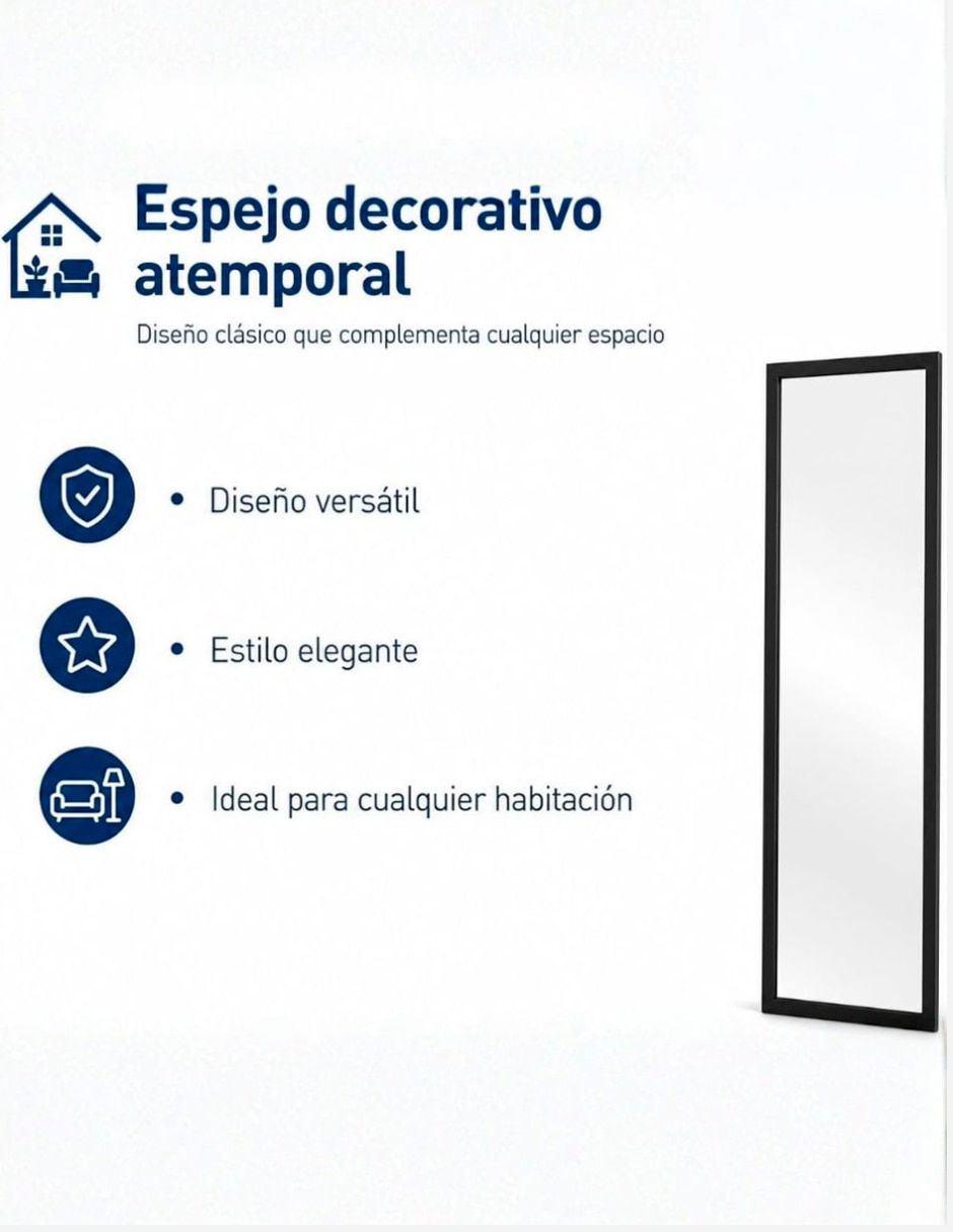 Espejo rectangular espejo de cuerpo completo 3