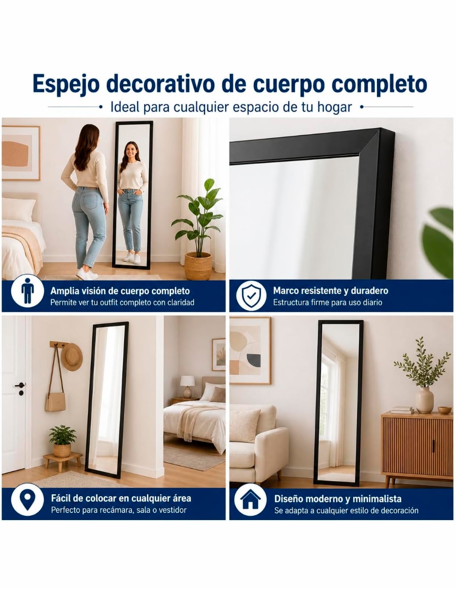 Espejo rectangular espejo de cuerpo completo 6
