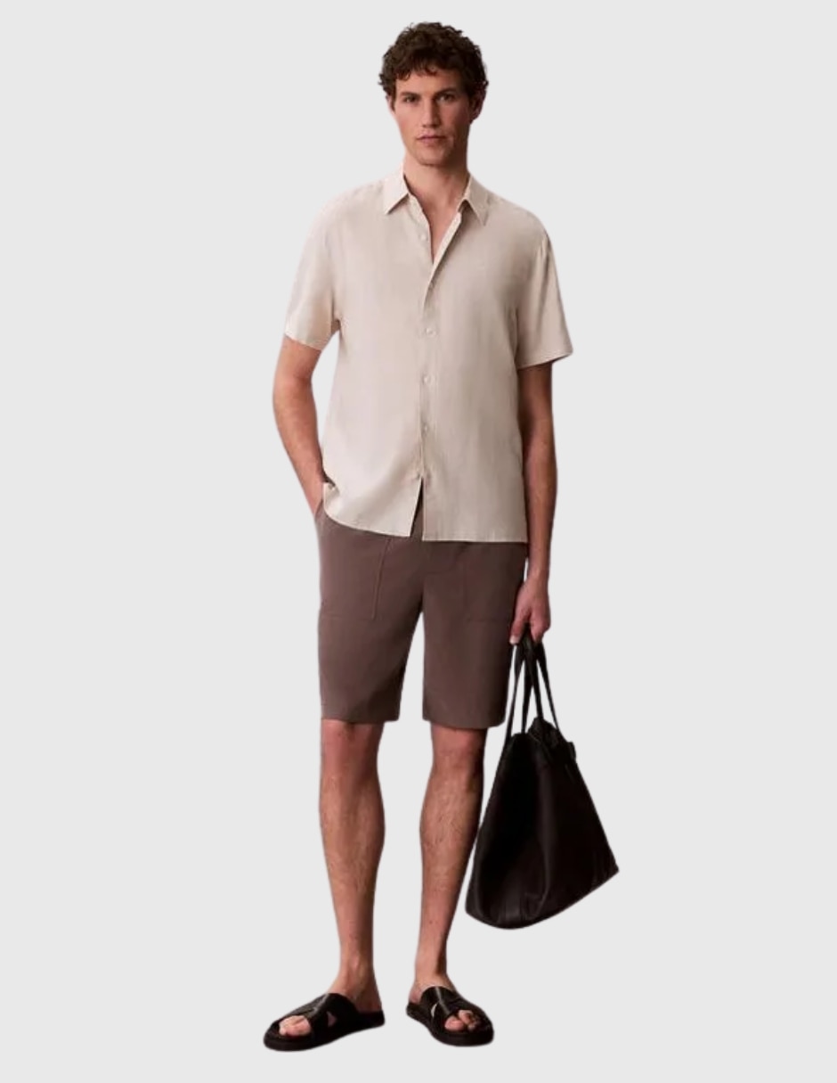 Camisa casual Calvin Klein algodón manga corta para hombre