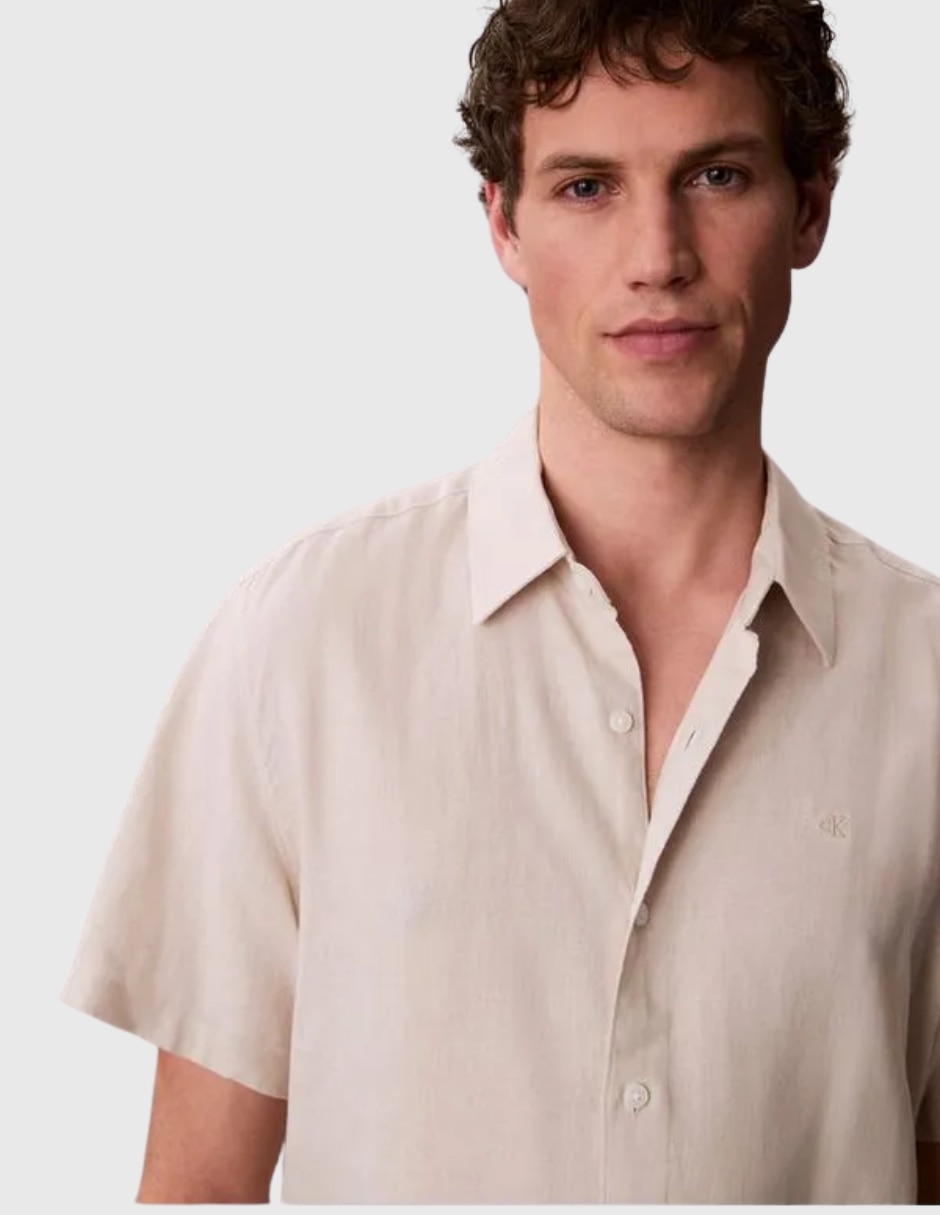 Camisa casual Calvin Klein algodón manga corta para hombre