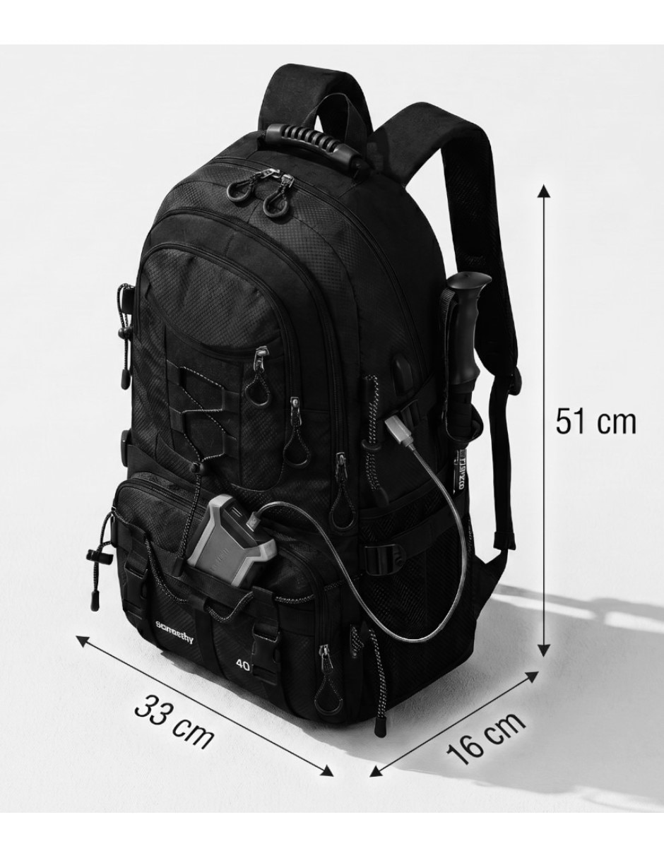 Mochila senderismo cm-top mochila para camping con puerto USBunisex