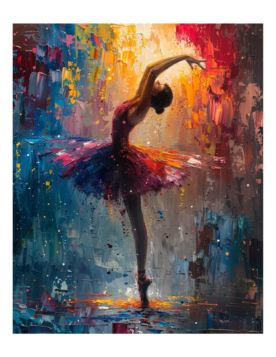 Cuadro decorativo genérica impresion danza colorida