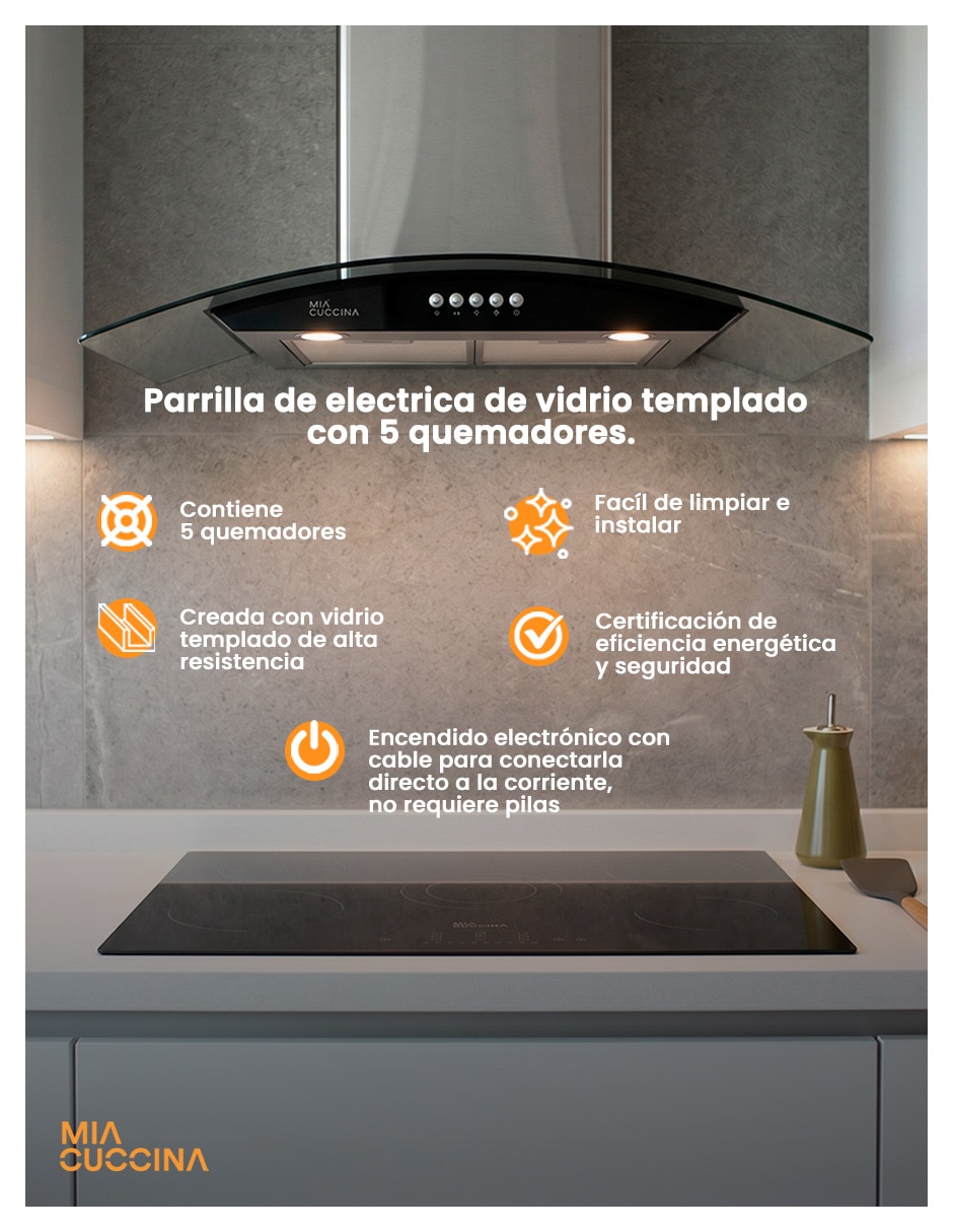Parrilla eléctrica empotrable Mia Cuccina