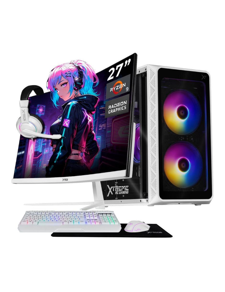 XTREME PC GAMING Computadora gamer xtreme pc gaming xtpcr932gb5780mmdw 27 pulgadas incluye monitor amd ryzen 9 amd radeon 780m 16 GB RAM 1 TB SSD